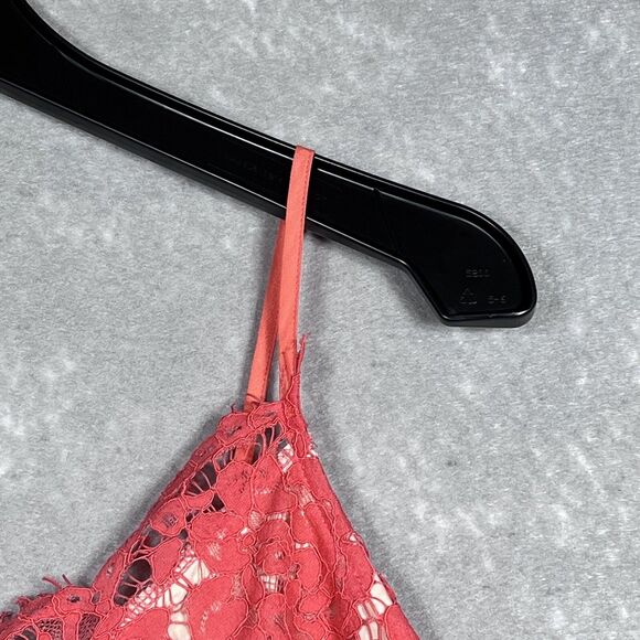 PAPAYA Dress Women Size Large Coral Sleeveless Lace Short Bodycon Slit - Picture 3 of 13